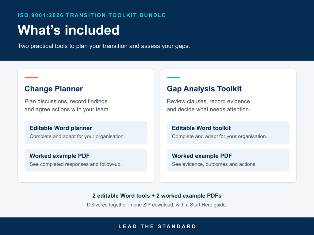 ISO 9001:2026 Transition Toolkit Bundle