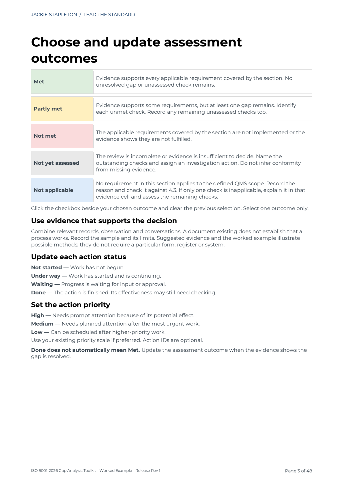 ISO 9001:2026 Gap Analysis Toolkit