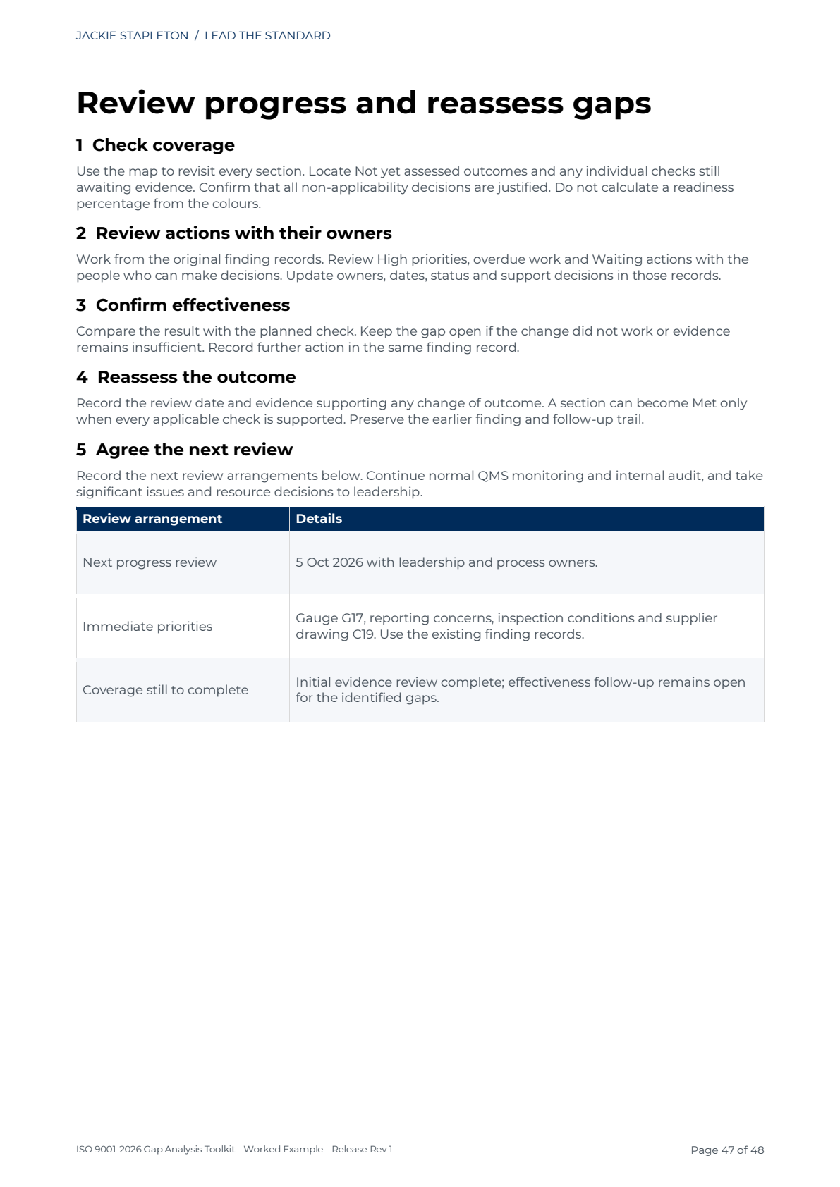 ISO 9001:2026 Gap Analysis Toolkit